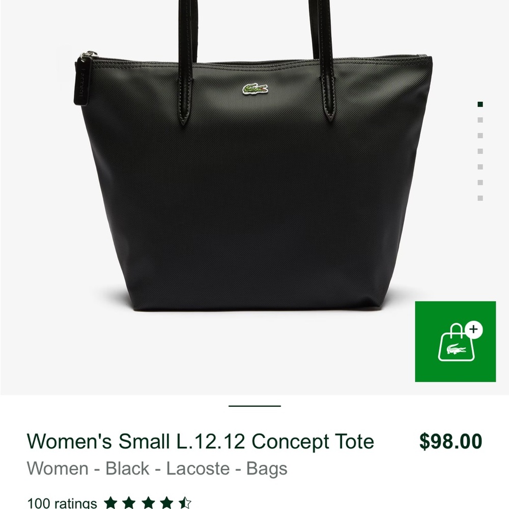 Lacoste small black tote